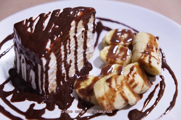 Crepe cake Chocolate banana เครปเค้กของคนคอช็อกโกแลต