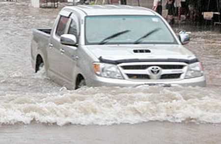 วิธีขับรถขณะน้ำท่วม 