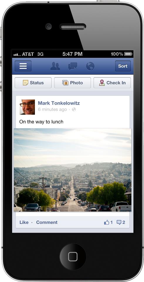 เฟซบุ๊กปรับ Facebook Mobile ดูรูปในหน้า News Feed ใหญ่กว่าเดิม