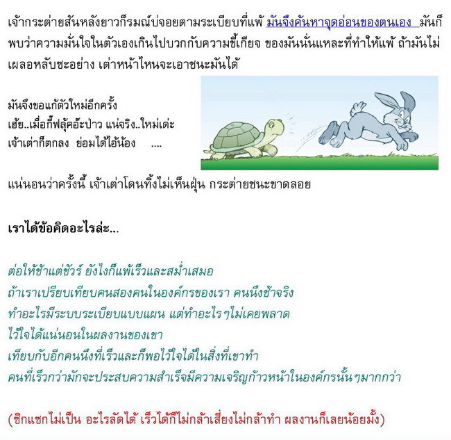 กระต่าย กับ เต่า ฉบับ MBA