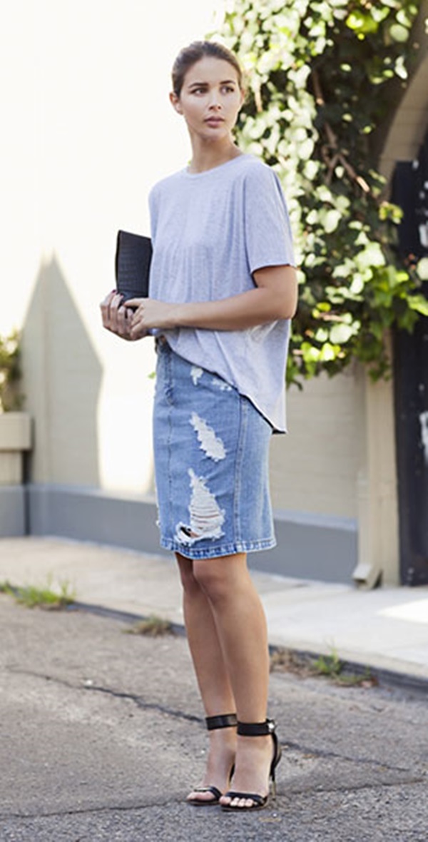 Denim Skirt 20 แฟชั่นกระโปรงยีนส์