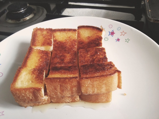 ฺBanana honey toast  ง่ายไโดยใช้กระทะ