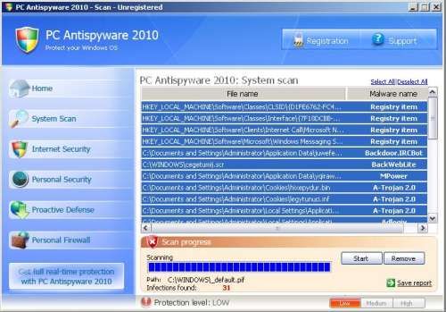 security: ไวรัส PC Antispyware 2010
