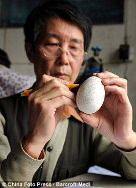 สุดยอด!การแกะสลักเปลือกไข่ ของ Wen Fuliang