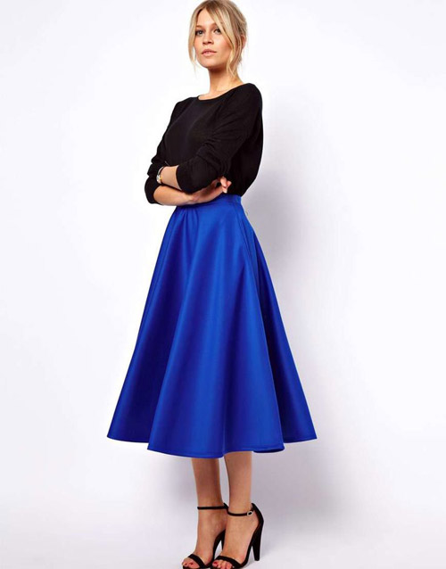 เทรนด์แฟชั่น กระโปรง midi skirt