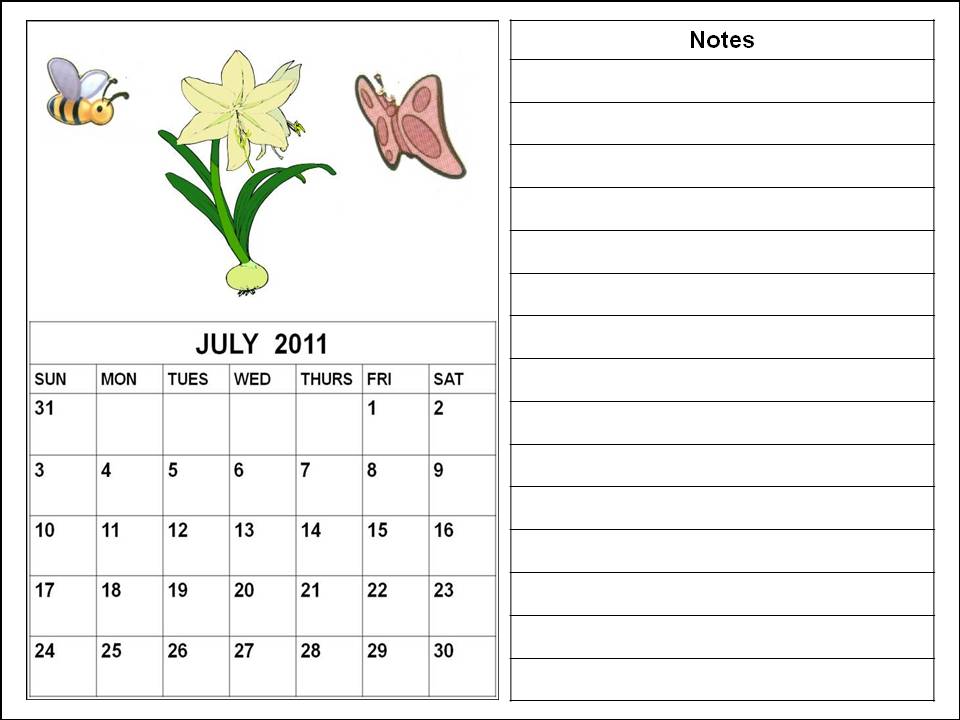 Cute Cartoon Calendars Planners 2011