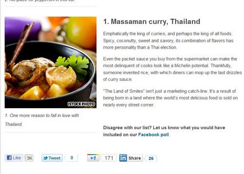 ตะลึง!! มัสมั่น ไทยผงาด1 ใน 50อร่อยที่สุดในโลก 