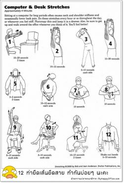 12 ท่ายืดเส้นยืดสายป้องกันโรค ออฟฟิศซินโดรม (Office Syndrome) 