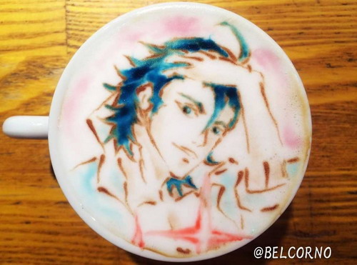 สีสันกาแฟ latte arts การ์ตูนของญี่ปุ่น