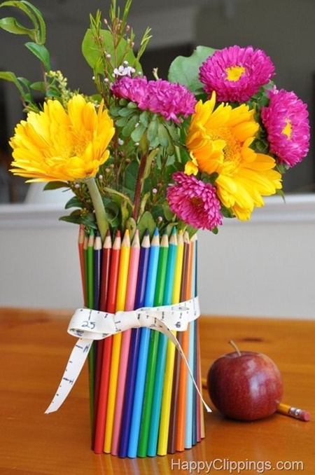 ทำแจกันดอกไม้ด้วยดินสอสีกันเถอะ!