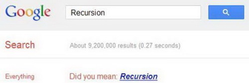13. ถ้าค้นหาคำว่า “recursion” มันก็จะให้คนหาคำว่า “recursion” วนลูป