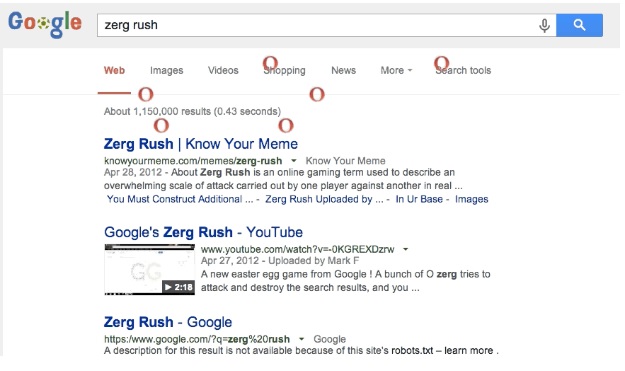 16. ถ้าค้นหาคำว่า “Zerg Rush” จะมีเกมมาให้เล่น