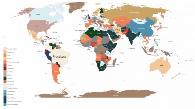 แผนที่ที่ให้คุณเห็นว่าคนทั้งโลกเสิร์ชหาสินค้าใดมากที่สุดในแต่ละประเทศ