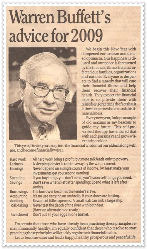 คำแนะนำจาก Warren Buffetts