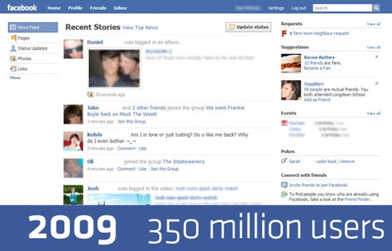 หน้าตาเว็บ Facebook เวอร์ชั่นต่างๆ ใน 7 ปีที่ผ่านมา