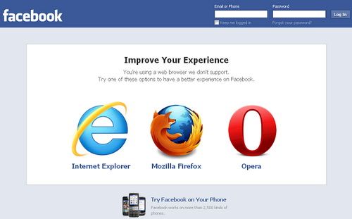 Facebook ประกาศว่า “เว็บของข้าไม่รับรอง Chrome”