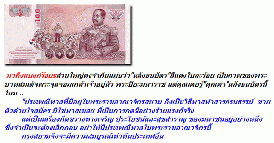 คุณค่าหลังธนบัตร 