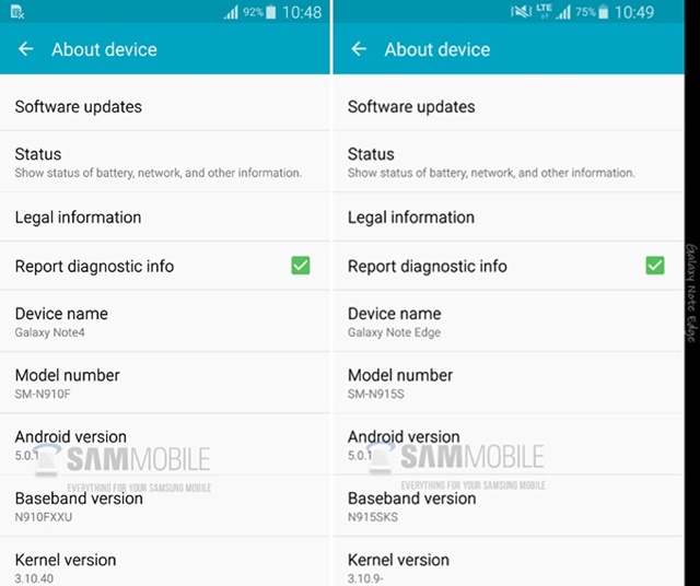 Samsung Note 4 และ Note Edge จะอัพเดทข้ามไปเป็น Android 5.0.1 เลย !!