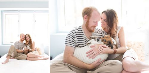 น่ารักอะ! คู่สามีภรรยาถ่ายรูปครอบครัวกับหมาน้อย