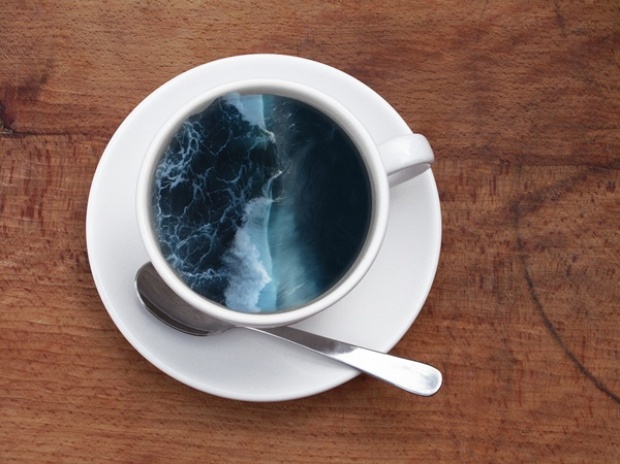 ศิลปะคับแก้ว Coffee Cup Manipulations มหาสมุทรในแก้วกาแฟ 