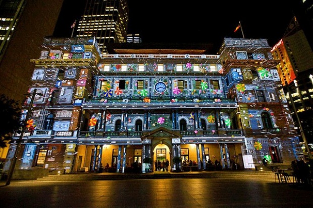 แสงสีแห่งนครซิดนีย์ ออสเตรเลีย ยามค่ำคืน ในเทศกาล Vivid Sydney