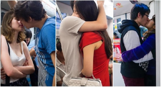 เปิดแกลเลอรี่รักบนรถไฟฟ้า ช่างภาพจีน-ใช้เวลากว่า3ปีแอบถ่ายคู่รักจูบกัน