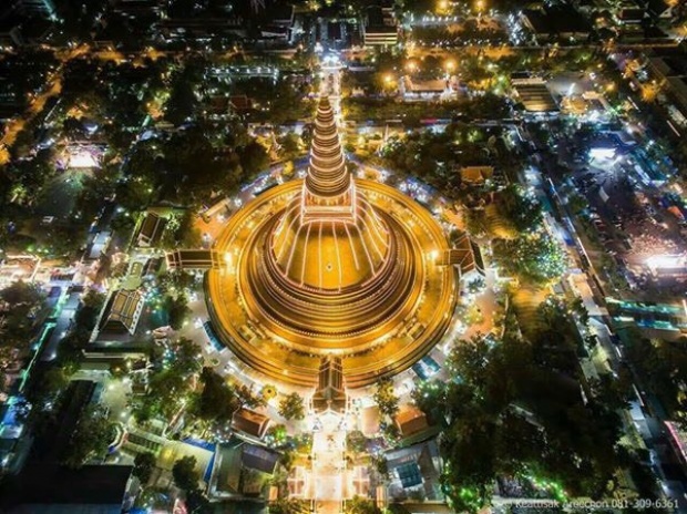 สวยงามสุดสุด!! ภาพพระปฐมเจดีย์ ที่ถ่ายจากโดรน