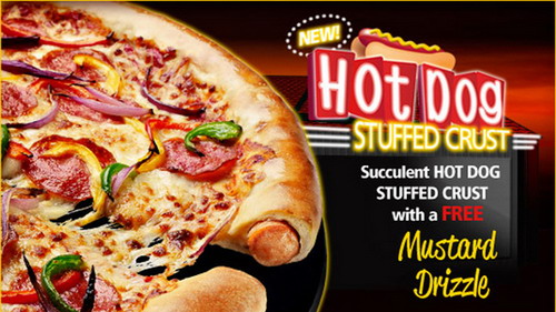 Hot Dog Stuffed Crust Pizza (Pizza Hut UK)