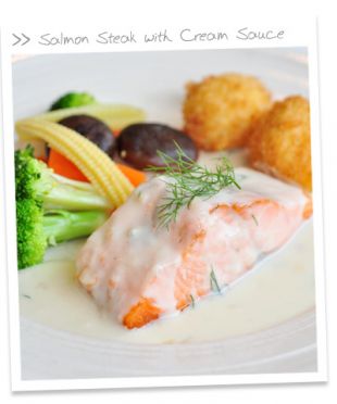 Salmon Steak White Cream Sauce 