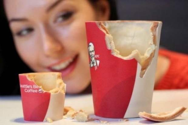 เคเอฟซี ในอังกฤษเตรียมใช้ถ้วยกาแฟกินได้ ลั่น อร่อยแน่!