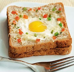 อาหารเช้าง่ายๆ ไข่ดาวอบชีสขนมปัง กรุบกรุบ 