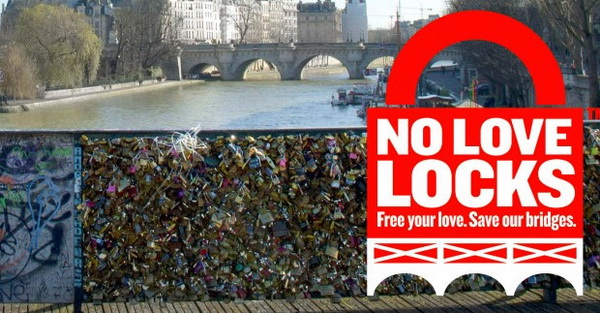 ปารีสรณรงค์ No Love Lock เลิกคล้องกุญแจรักบนสะพาน