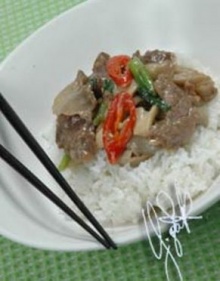 เนื้อผัดน้ำมันหอย 