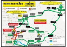 แผนที่แสดงเส้นทางเลี่ยงภาคอีสาน 4/11/2554