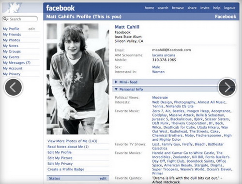 วิวัฒนาการเว็บ facebook เนื่องในวันครบรอบ 10ปี 