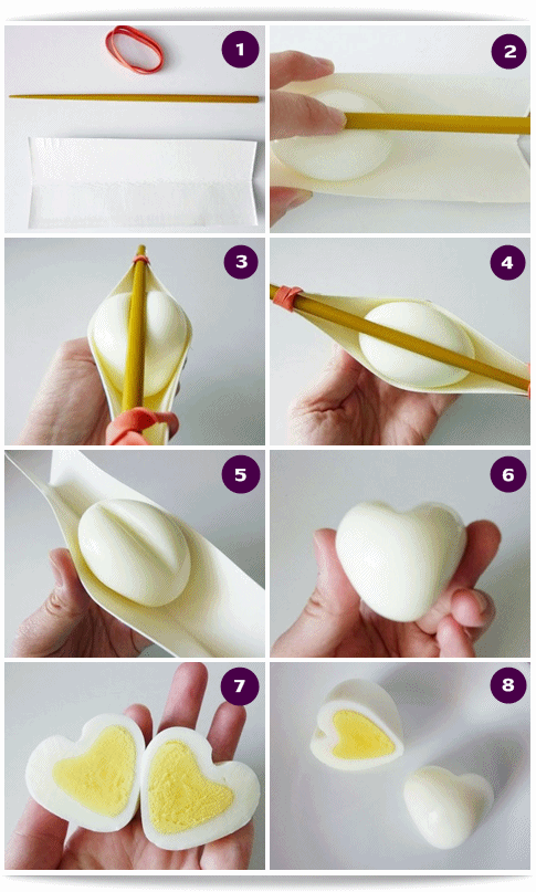 วิธีทำไข่ต้ม เป็นรูปหัวใจ