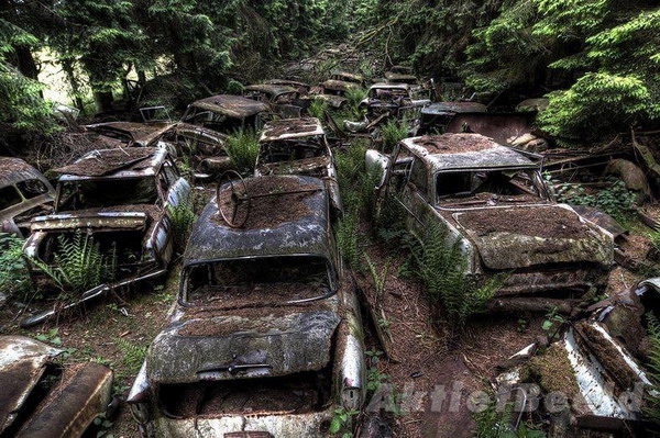 สุสาน Chatillon Car Graveyard สุสานรถสมัยสงครามโลกเบลเยี่ยม 