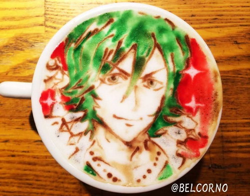 สีสันกาแฟ latte arts การ์ตูนของญี่ปุ่น