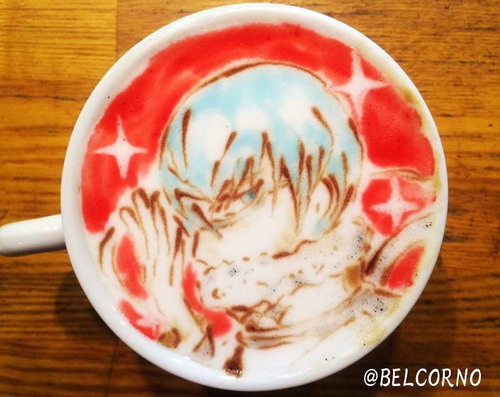 สีสันกาแฟ latte arts การ์ตูนของญี่ปุ่น