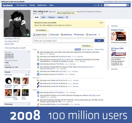 หน้าตาเว็บ Facebook เวอร์ชั่นต่างๆ ใน 7 ปีที่ผ่านมา