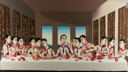 ภาพกระยาหารมื้อสุดท้ายของศิลปินจีนทุบสถิติทวีป ถูกประมูลไปกว่า 699 ล้านบ.
