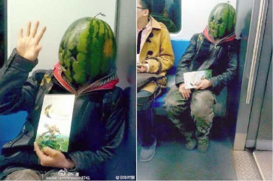 ห๊ะ อะไรนะ เจอ มนุษย์หัวแตงโม บนรถไฟใต้ดิน!! 