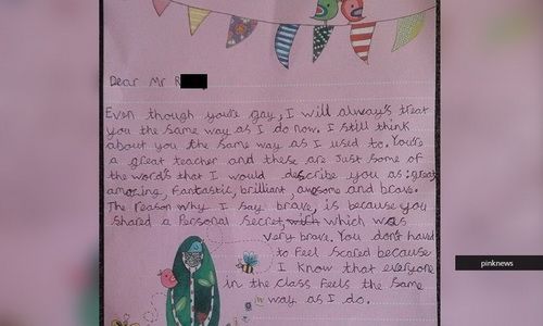 สุดซึ้ง! ลูกศิษย์วัย 9 ขวบ เขียนจม.ให้กำลังใจครูที่เป็นชายรักชาย