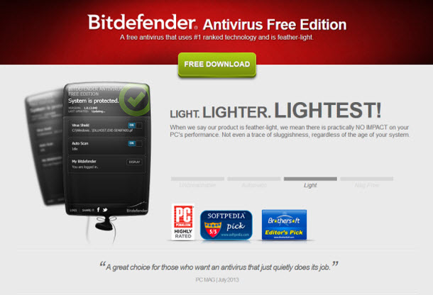 ดาวน์โหลด Bitdefender Antivirus 2014 เวอร์ชั่นฟรี (1.0.18.1069)