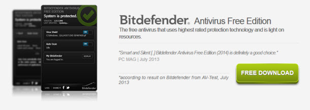 ดาวน์โหลด Bitdefender Antivirus 2014 เวอร์ชั่นฟรี (1.0.18.1069)