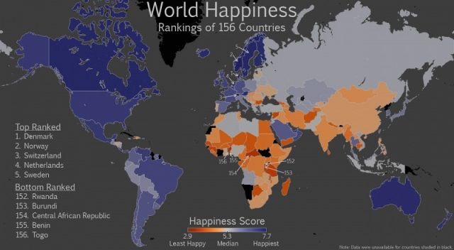 มาดูกัน ประเทศที่ สุขที่สุด ในโลกมีที่ไหนบ้าง และ 5 อันดับประเทศ สุขน้อย