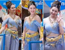 เบลล่า ราณี สวยยิ้มหวาน ร่วมขบวนแห่เทียนพรรษาเมืองอุบลฯ