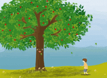 เด็กน้อยกับต้นแอปเปิ้ล