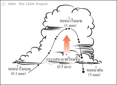 การเพิ่มขนาดของหยดน้ำในก้อนเมฆ